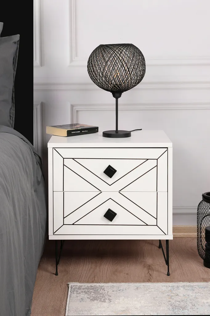 Table de nuit Luna blanche pour organiser une chambre ou un salon cosy