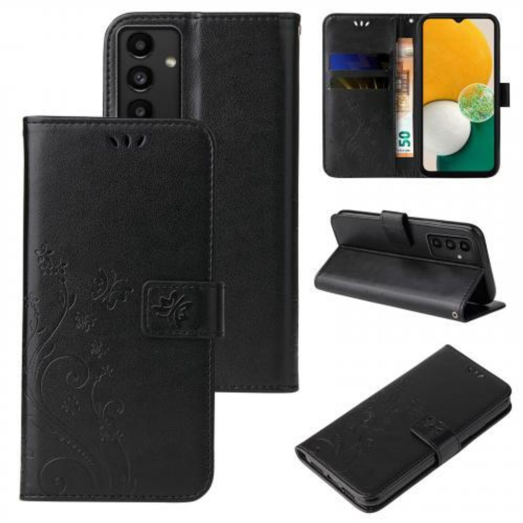 Kunstleder Flip-Hülle Floral für Samsung Galaxy A13 - Produktbild 