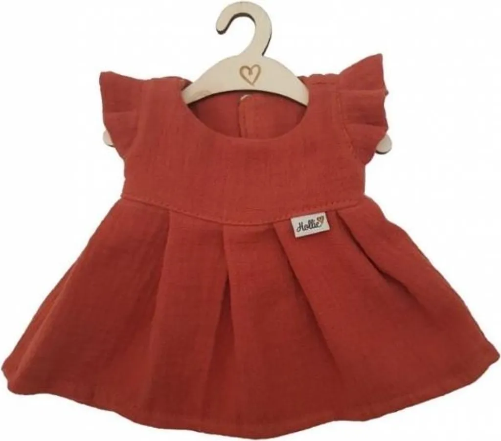 Robe de poupée en coton bio Hollie terra 34 cm au style printanier