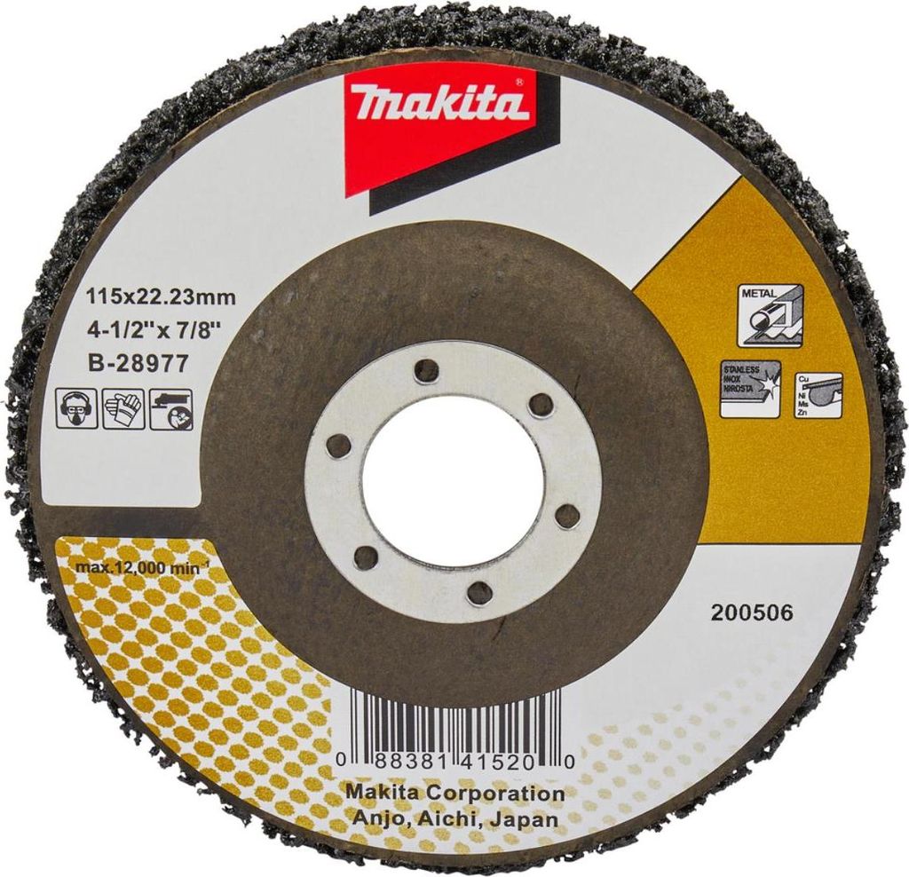 Makita Reinigungsscheibe 1 Stk. - 115 mm - 22,23 mm - Standart - Schwarz - Glasfaser