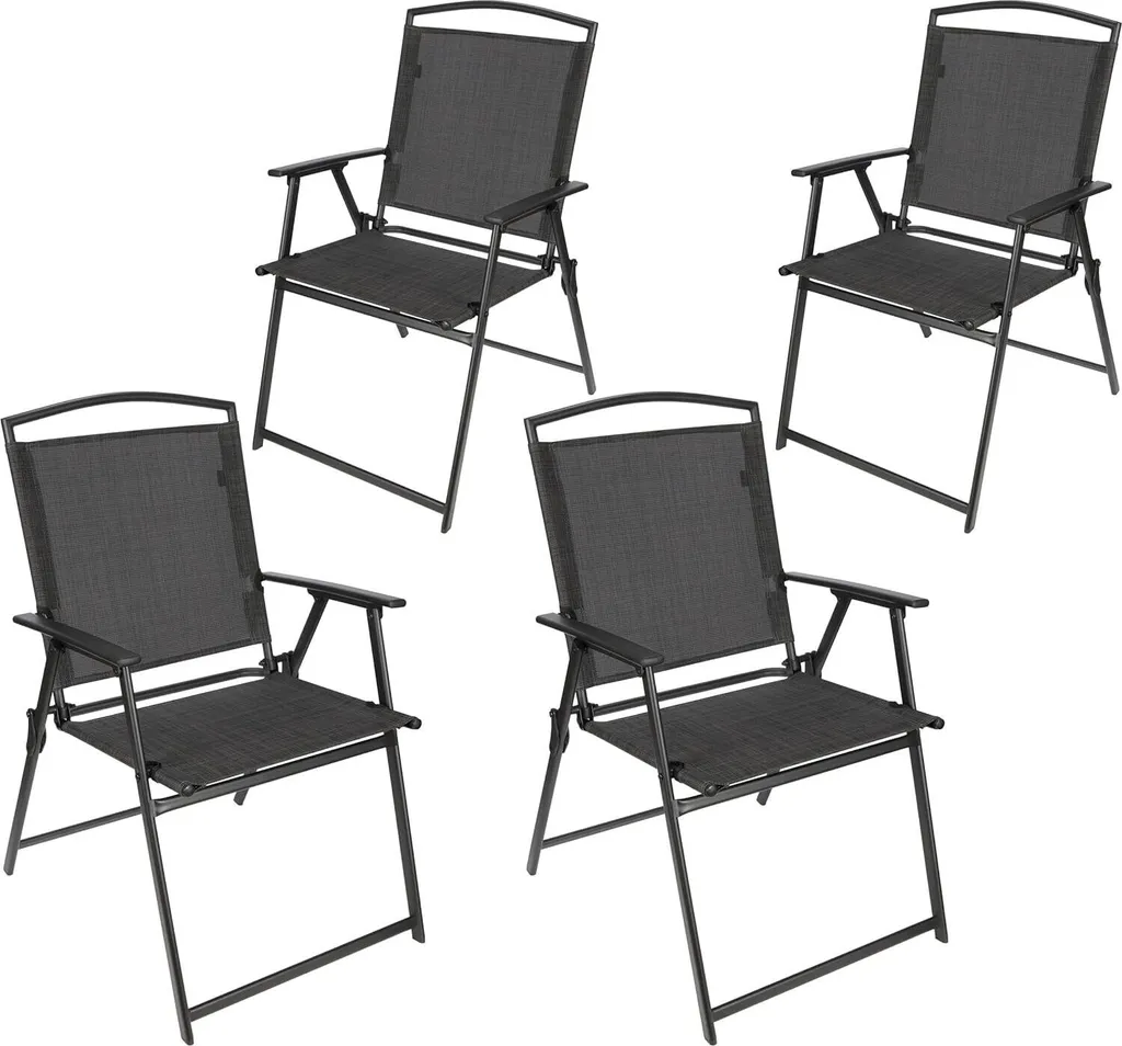 Chaise de Balcon Pliante pour Petit Espace Bergamo Grise - Lot de 4
