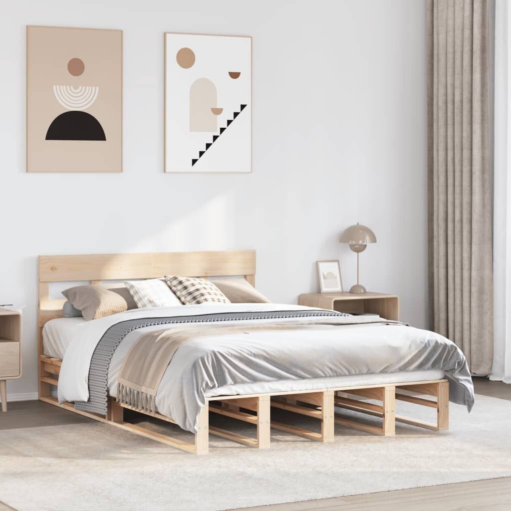 Maison Exclusive - Massivholzbett ohne Matratze 140x190 cm Kiefernholz