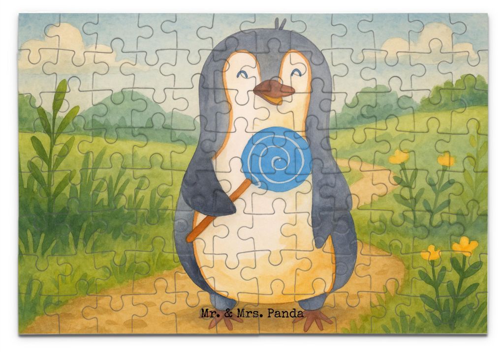 Mr. & Mrs. Panda Puzzle Pinguin Lolli Design 96 Teile - Weiß - Geschenk, Süßigkeiten, Legespiel, 1000, Süß, 2000, Naschen, 500, 300, Spruch, H...