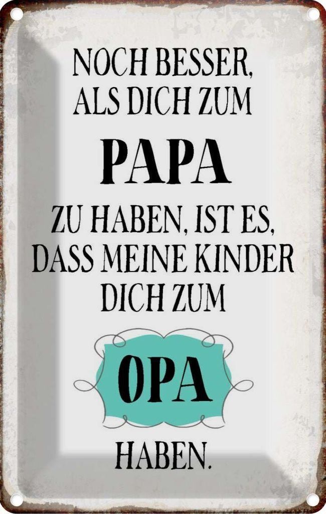 vianmo Blechschild 30x20 cm Papa noch besser dich zum Opa Familie Freunde