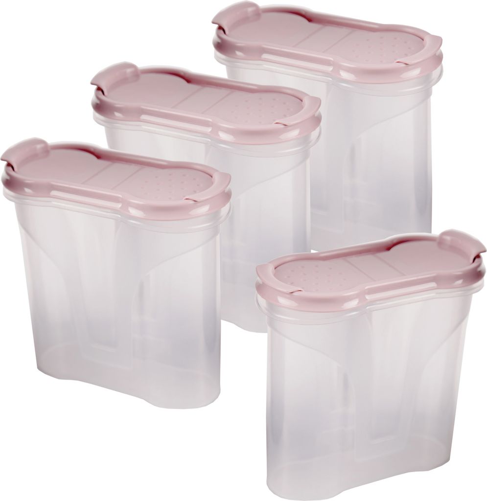 Gewürzdosen 300ml ( 1er Pack - Rosa ) Aufbewahrungsboxen für Gewürze - Luftdichte Schüttdose aus BPA freien Kunststoff, Vorratsdose mit Deckel