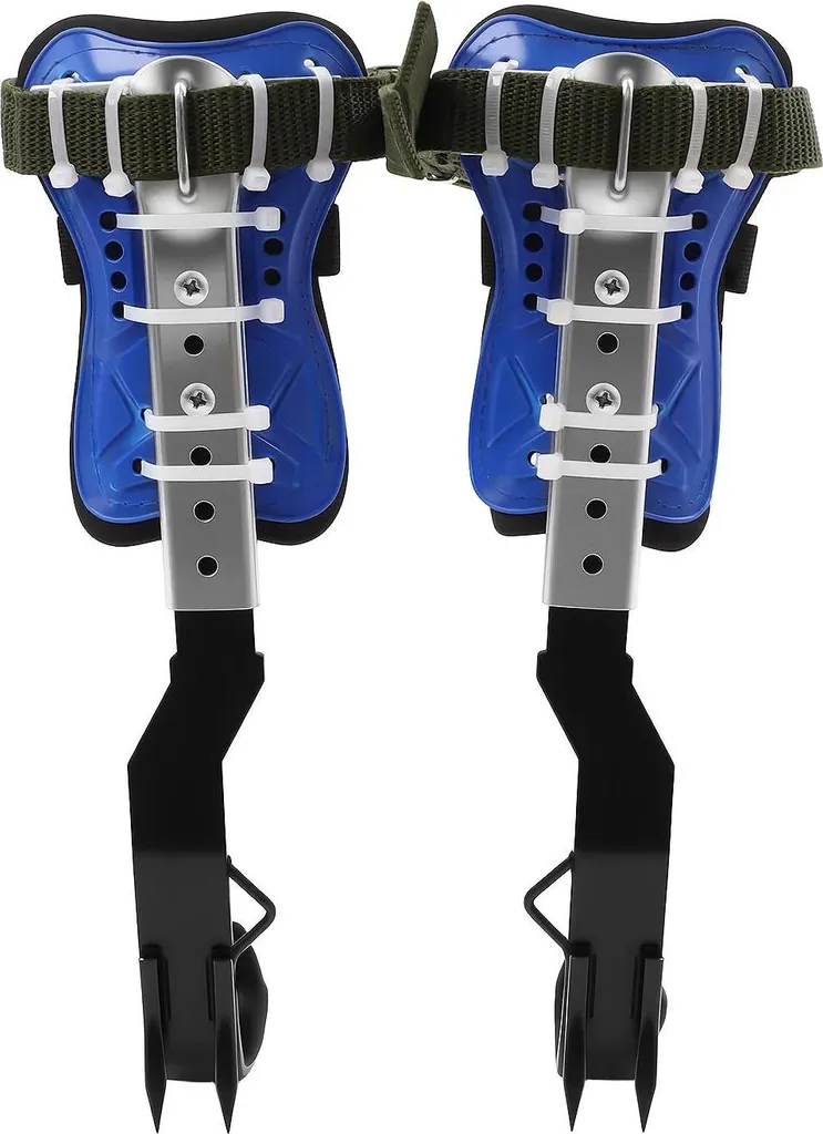 Kit Crampons Élagage Réglable 39-45cm en Acier Bleu avec Harnais 2m