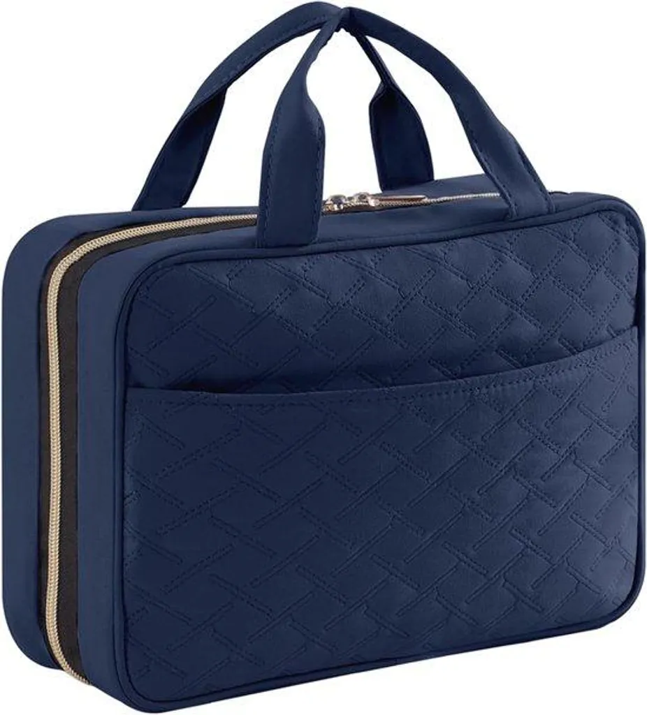 Trousse de voyage pour grands flacons transparente bleu marine femme