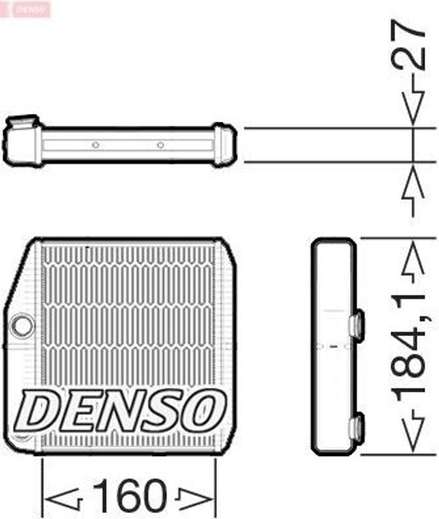 DENSO DRR09076 Wärmetauscher Innenraumheizung Kühler für OPEL Corsa D Schrägheck (S07) Meriva A (X03) für FIAT GRANDE PUNTO (199) PUNTO EVO (199)