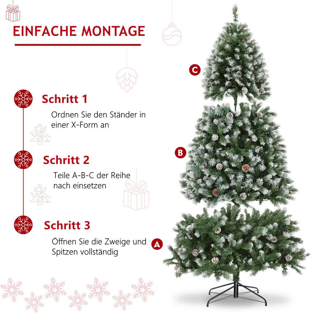 183cm künstlicher Weihnachtsbaum und weißem Schnee, für Produktbild 3