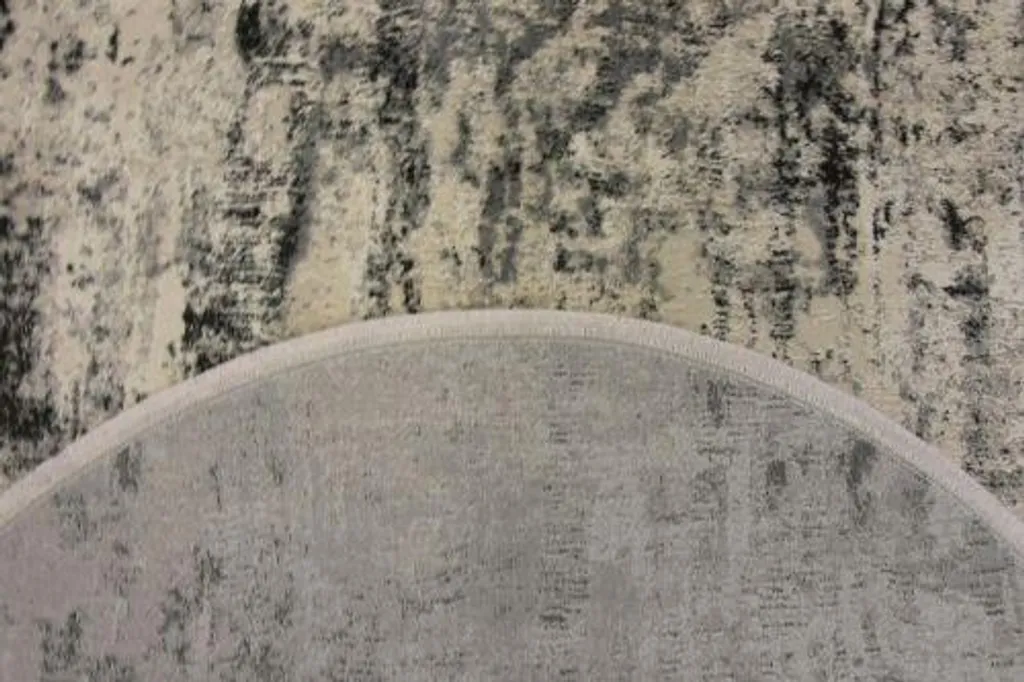 Tapis rond 150 cm Como gris clair - Idéal pour chambre ou sous table