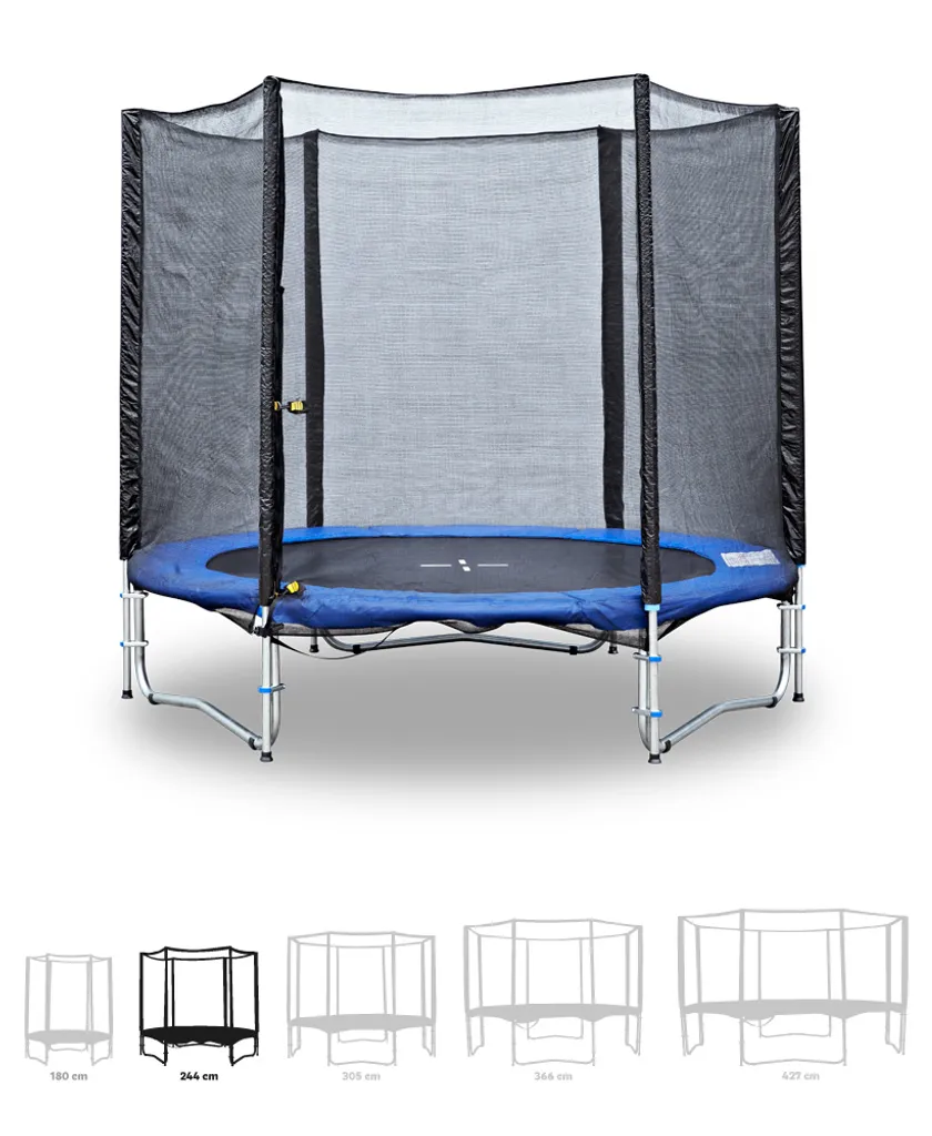 Trampoline 244 cm sécurisé : fini les chutes avec son filet de protection
