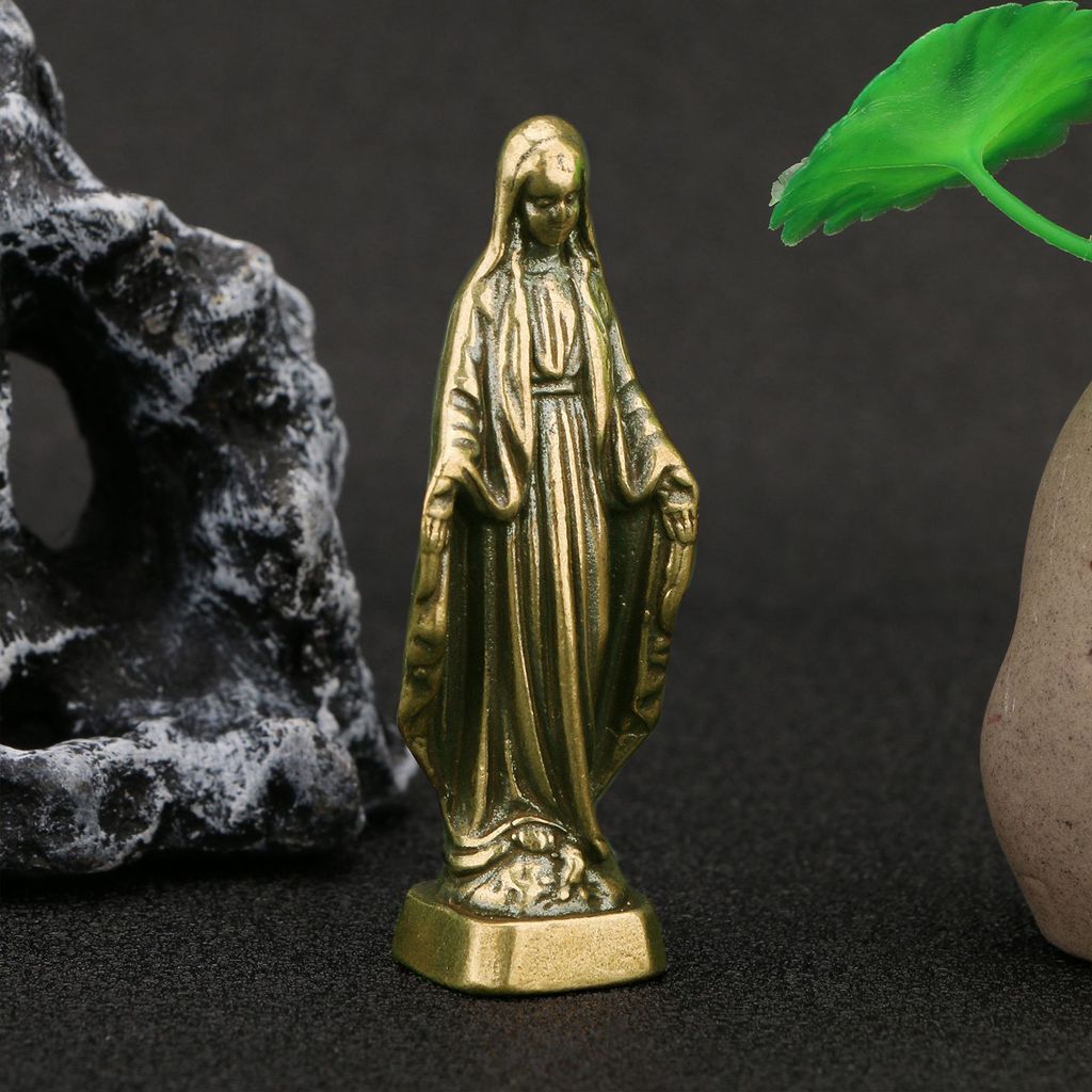 Jungfrau Maria Figur Christus Thema Antiquitätenstil Heiliges Mutter Statue Miniaturen Desktop Orament für Haushalt