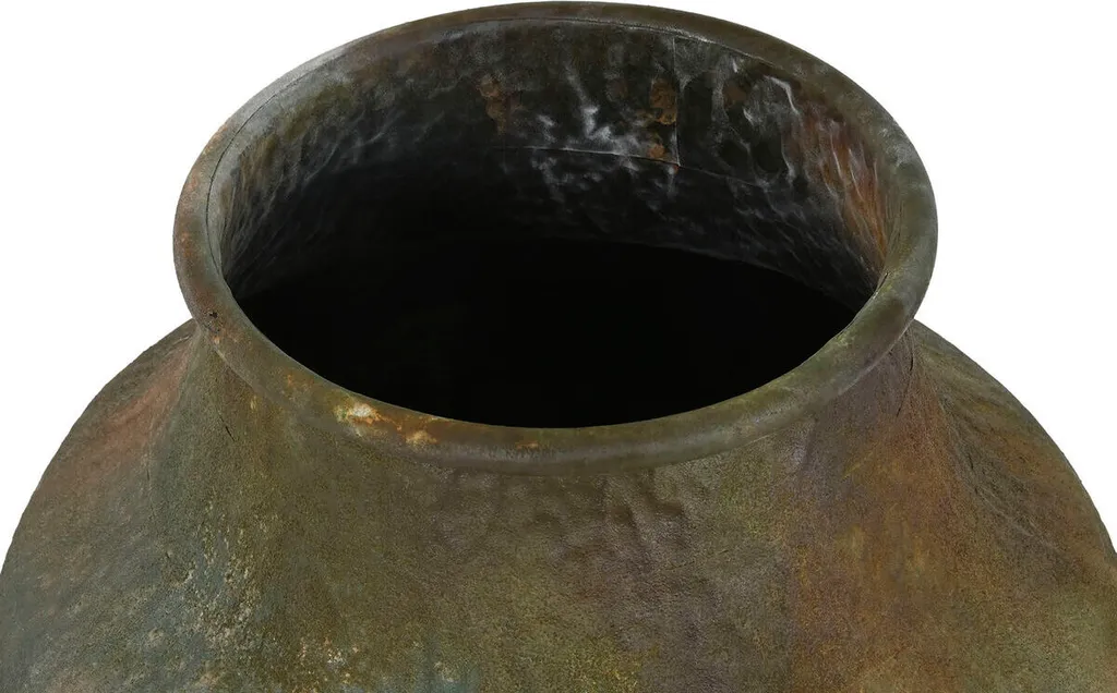 Vase en métal vert 91 cm finition ESPRIT - Objet déco robuste et chic