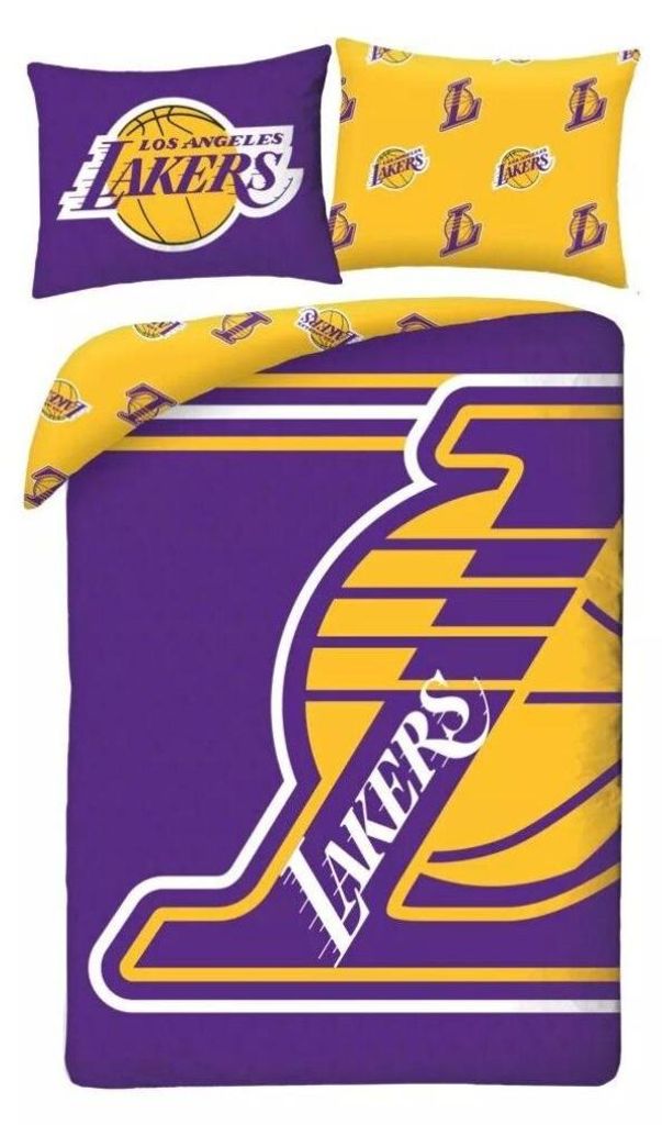 Copripiumino Lakers 140 x 200 cm - 70 x 90 cm - Poliestere Immagine del prodotto 