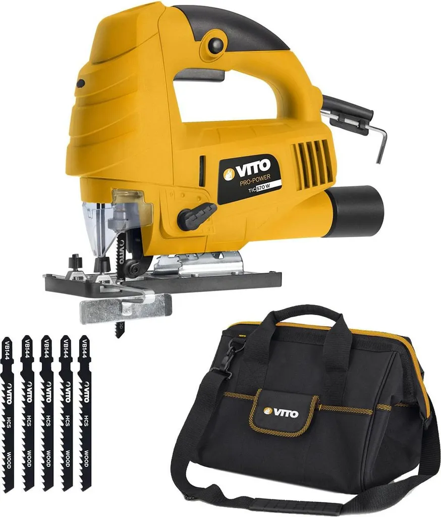 Scie sauteuse 570W VITO avec 5 lames bois et sacoche de transport pro