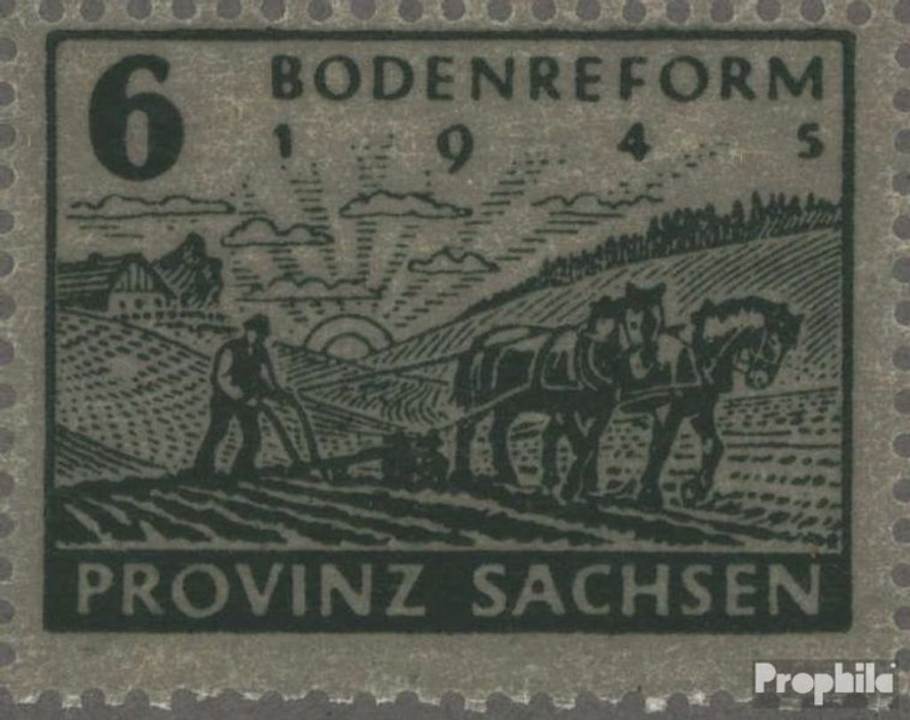 Briefmarken Sowjetische Zone (All.Bes.) 1946 Mi 90II Fleck im Acker postfrisch Bodenreform