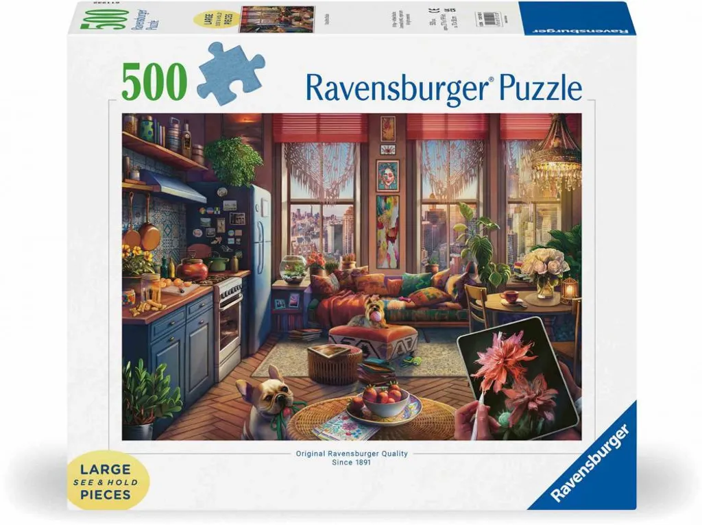 Puzzle Adulte 500 Pièces Ravensburger Studio Bohème et Chaleureux