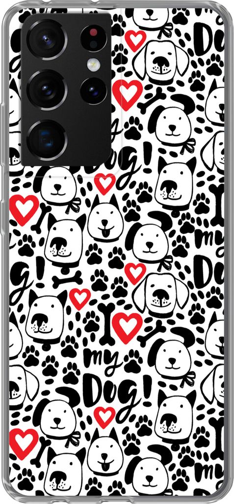 MuchoWow Handyhülle Schutzhülle Hülle für Telefoonhoesje Samsung Galaxy S21 Ultra Muster - Hund - Zitat - Jungen - Mädchen - Kinder - Kinder...