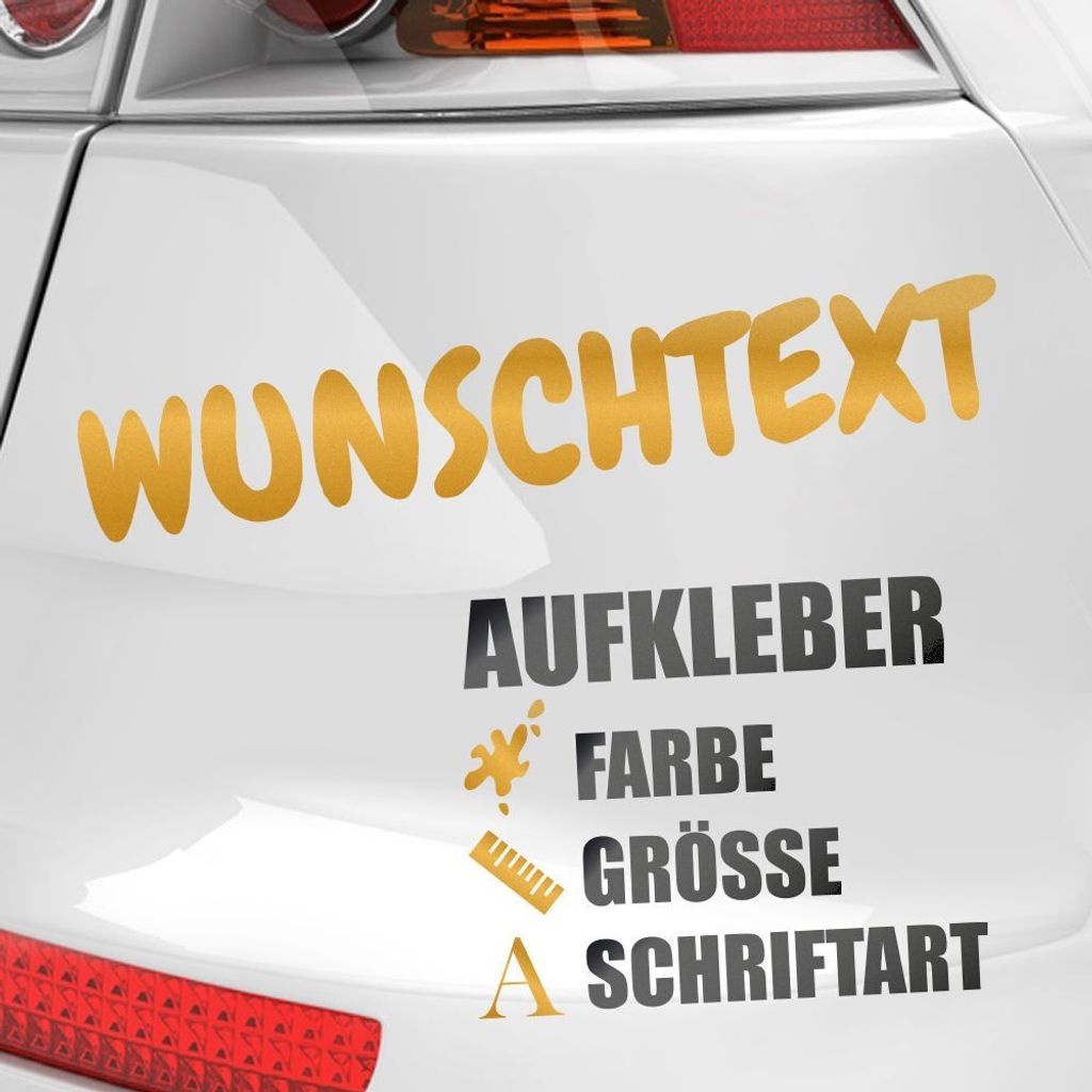 Kiwistar - Autoaufkleber - Wunschtext Aufkleber Buchstaben Zahlen Schriftzug - Namen Spruch selber kleben und gestalten - Aufkleber für Auto Kfz F...