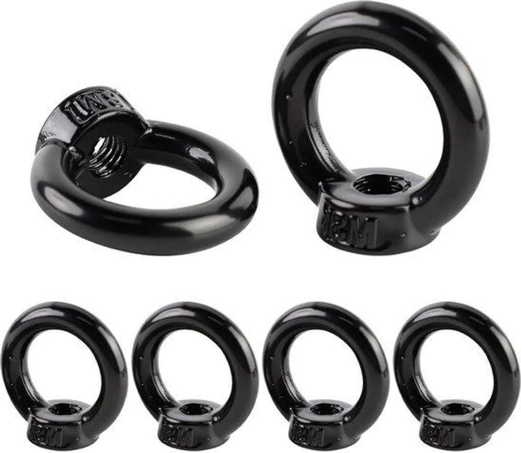 Anneaux M8 inox noir anti-corrosion pour fixation durable et solide