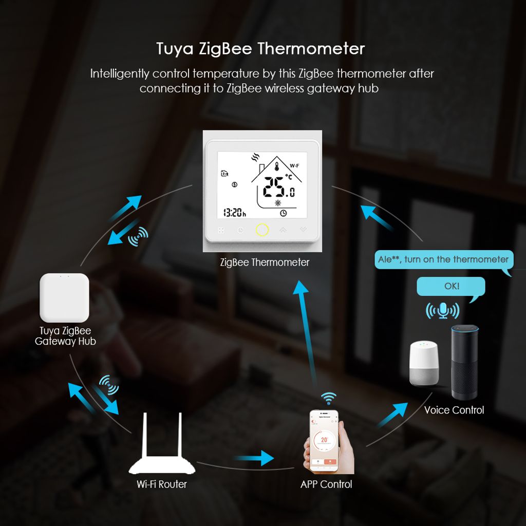 Matybobe Tuya ZigBee3.0 App Smart Thermostat, Programmable Temperature