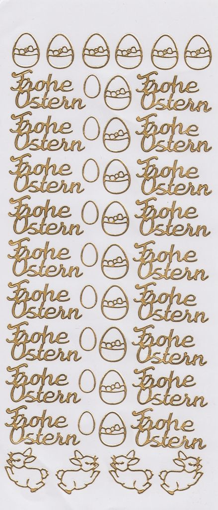 Reliefsticker "Ostern", 10 x 23 cm Gold Produktbild 
