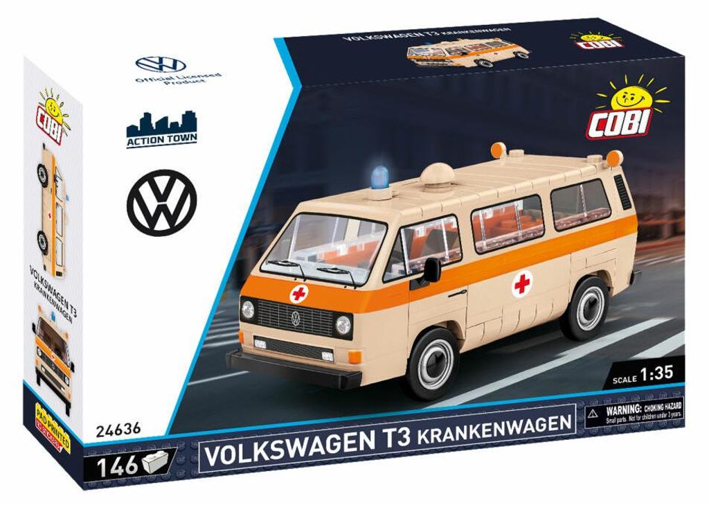 Cobi Klemmbaustein-Set VW T3 Krankenwagen, 146 Teile, 24636 Immagine del prodotto 