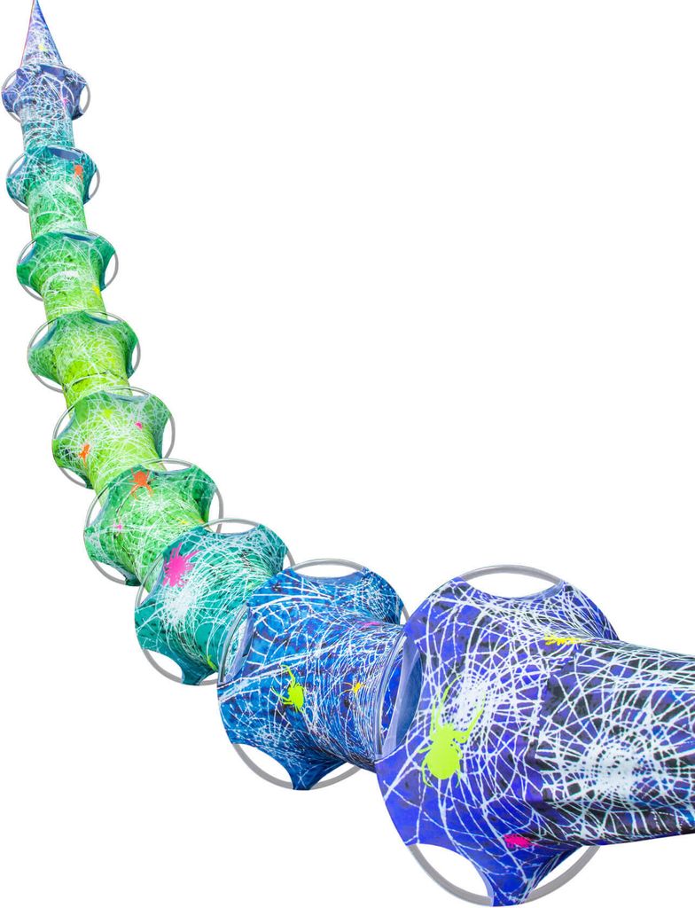 7,5m PSYWORK Schwarzlicht Deko Tentakel "Neon Halloween Spiderweb", Ø 40cm
