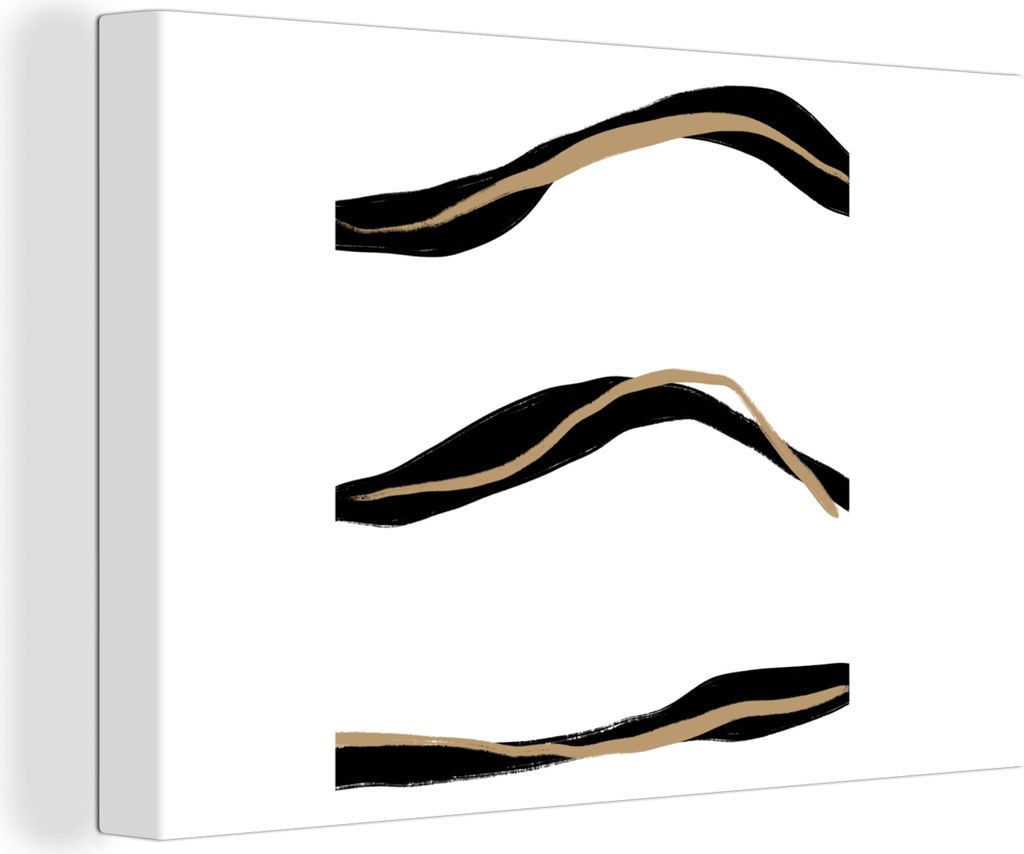 OneMillionCanvasses - Leinwandbilder - 150x100 cm, Linie - Schwarz - Design, Wandbilder Kunstdruck Wanddekoration - Foto auf Leinwand - Gemälde ...