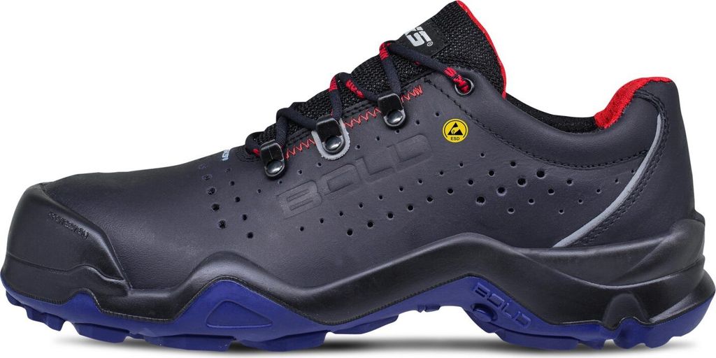 HKS Sicherheitshalbschuh Herren S1P ESD Leder glatt PolyurethanPU "ALFA 1 NTP" 41