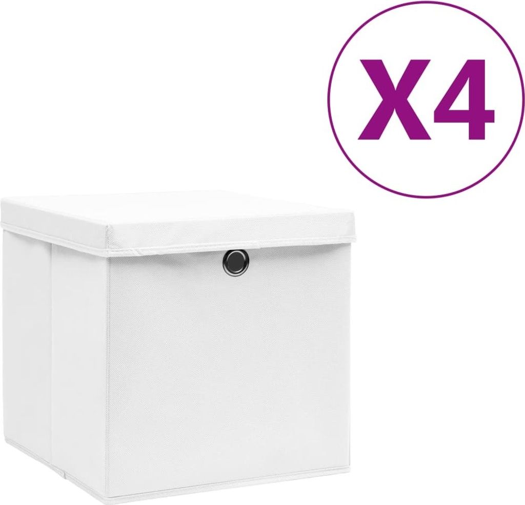 vidaXL Aufbewahrungsboxen mit Deckeln 4 Stk. 28x28x28 cm Produktbild 