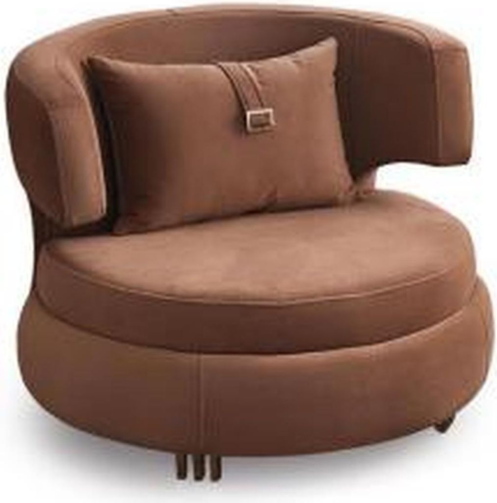 Luxus Sessel Wohnzimmer Polster Textil Möbel Braun Sitz Neu Modern Design
