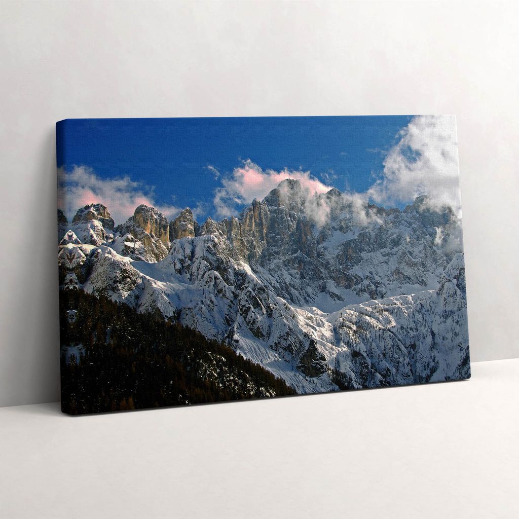 Berge unter blauem Himmel – Leinwandbild Wandbild – 60x40 cm – Leinwandbilder – Wandbilder – Schlafzimmer – Flur