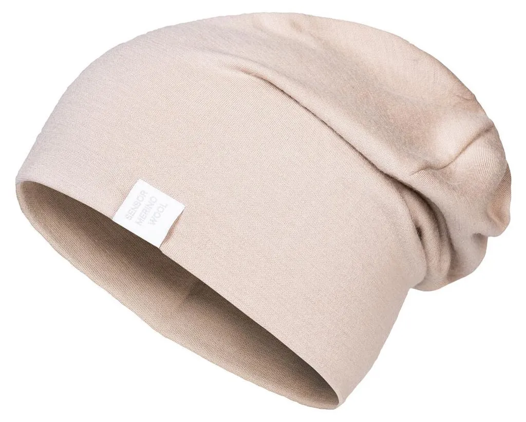 Bonnet de Ski Sensor Merino Extreme UP Beige Amande pour le Trek
