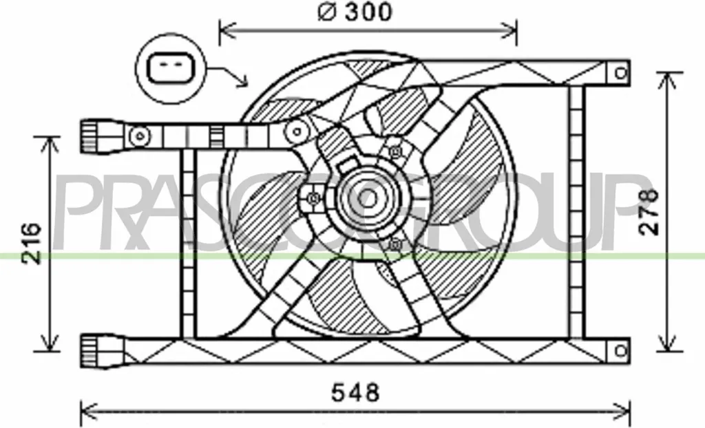Ventilateur de radiateur 12V silencieux pour Fiat 500 et Panda 312 PRASCO