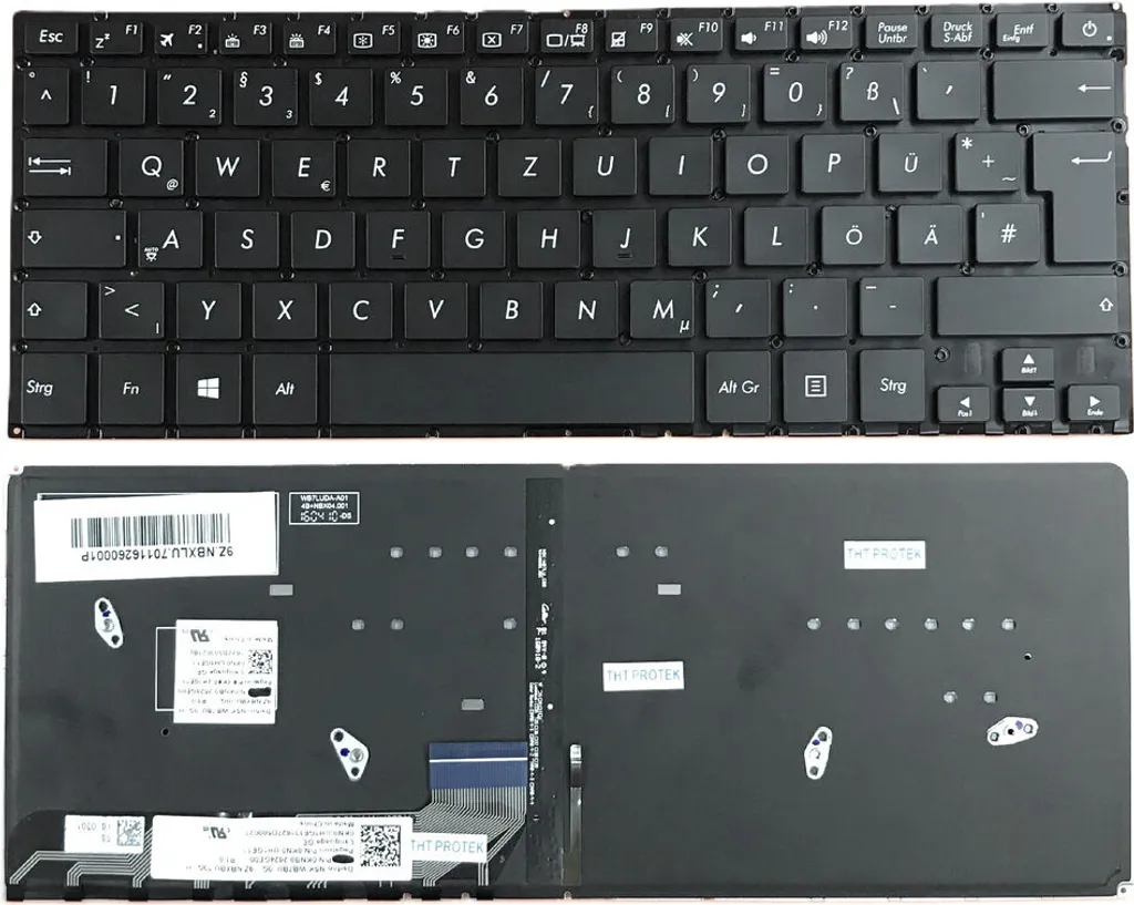 Clavier Allemand QWERTZ Noir Rétroéclairé pour P/N 0KN0-UH1GE13 Laptop