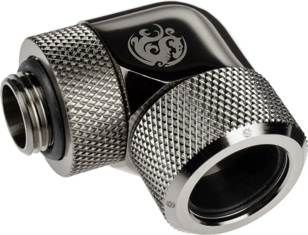Adaptateur BitsPower G1/4 16mm Noir : Finition Rotative 90° Haute Qualité