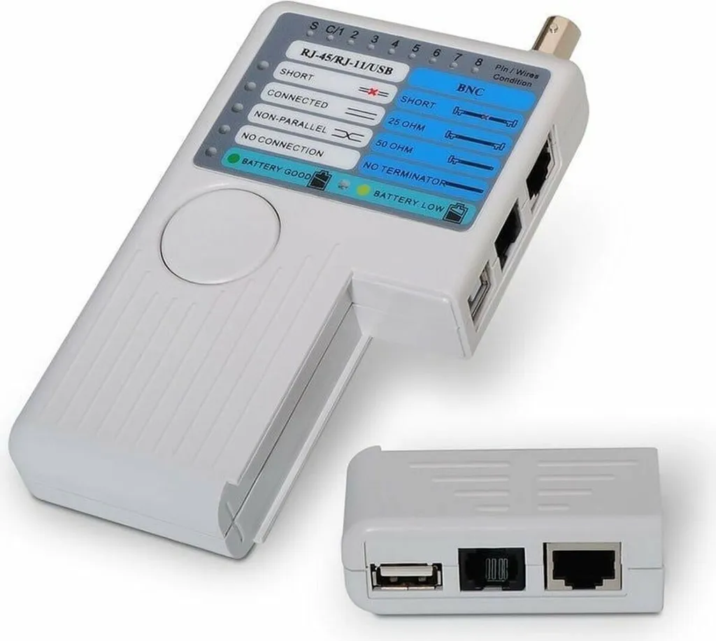 AISENS A142-0313 - Cabeltester RJ11/RJ12/RJ45 (USB, Koaxial) Colore grigio