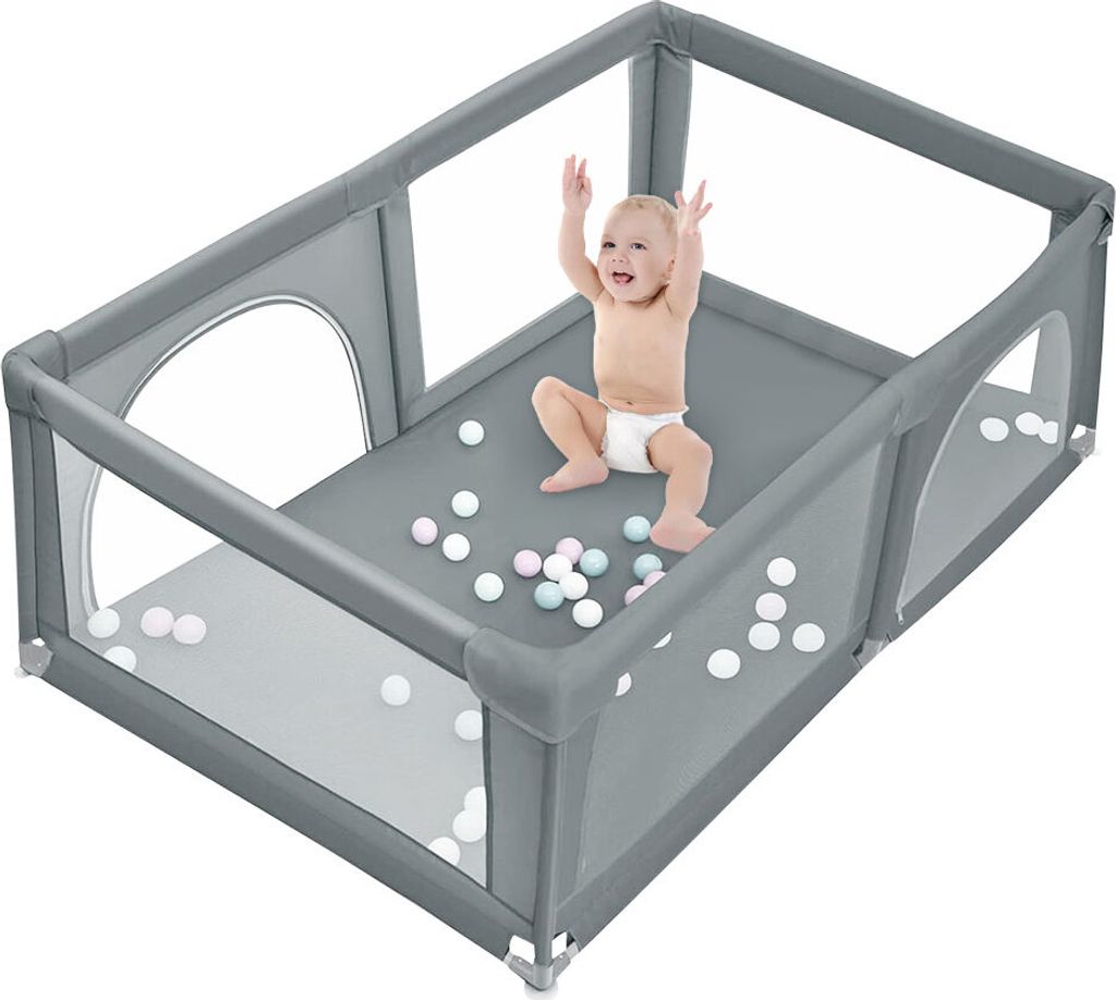 Baby Laufstall Laufgitter 180*120*66cm mit 50 Kugel mit Produktbild 