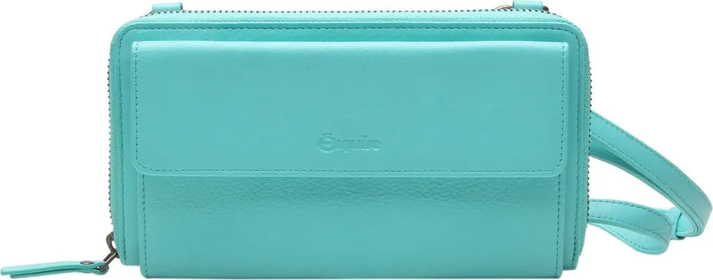Esquire Pelle portafoglio borsa per cellulare Peru Phone Wallet Bag Turquoise turchese