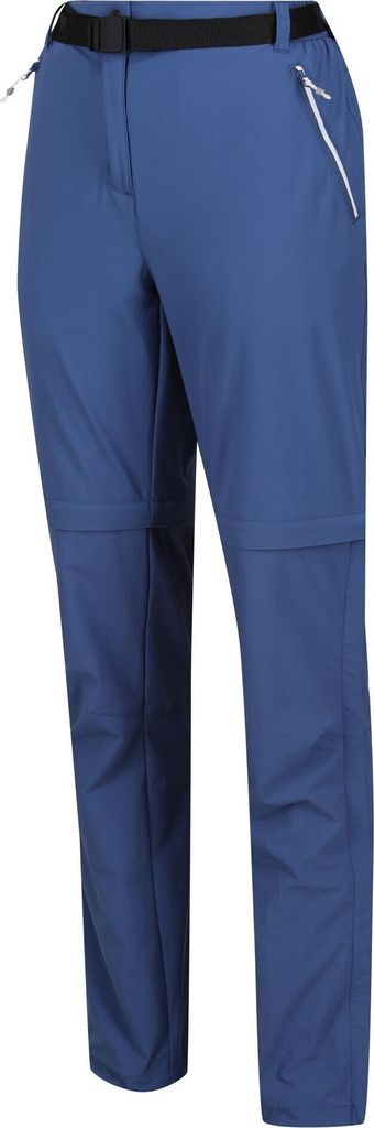 Regatta Xert Stretch Zip Off Trousers III Outdoorhose in Kurzgröße für Damen, Farbe:Dusty Denim, Größe:23