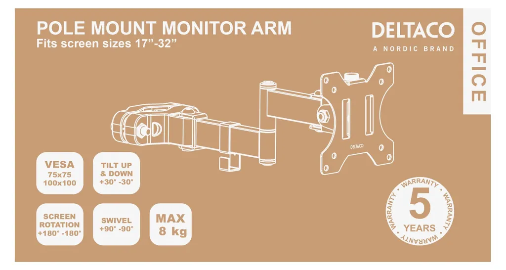 Support écran inclinable ARM0305 pivotant à 360 degrés capacité de 8kg - 9