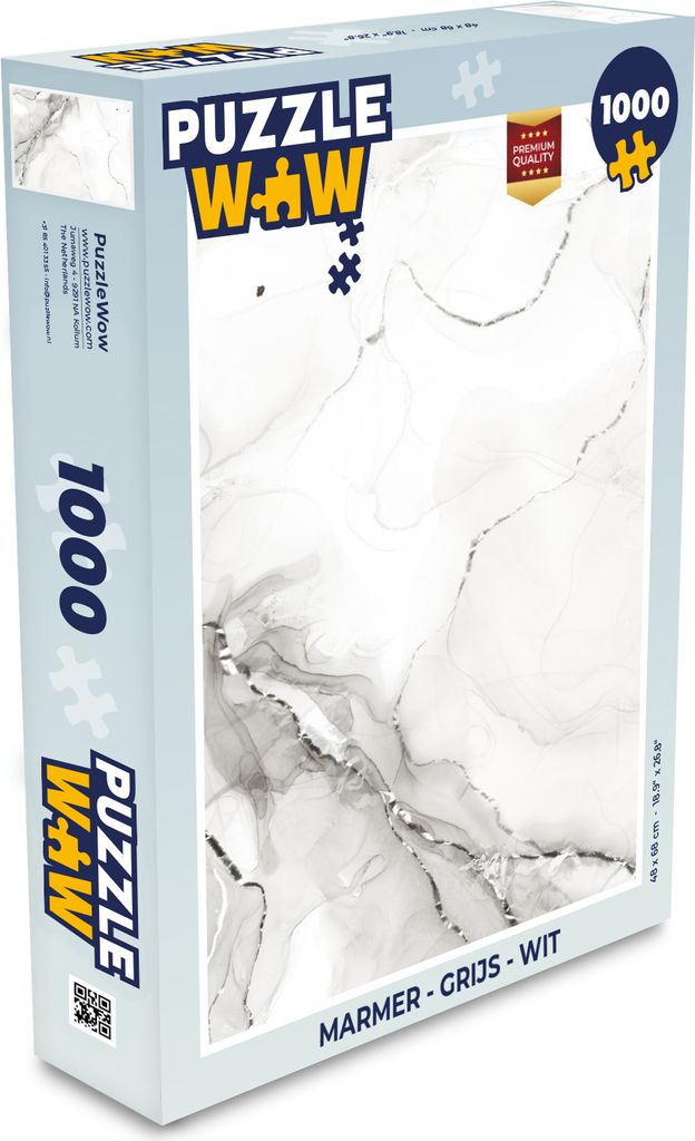 MuchoWow Puzzle 1000 Teile Marmor - Grau - Weiß - Spielzeug - Alt und Jung - Spiele - Puzzeln