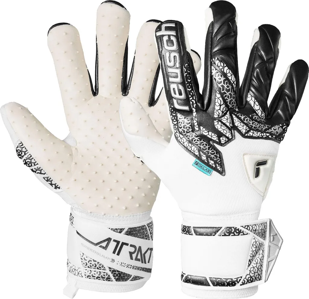 Gants de gardien Reusch Attrakt SpeedBump blanc noir argent taille 8,5
