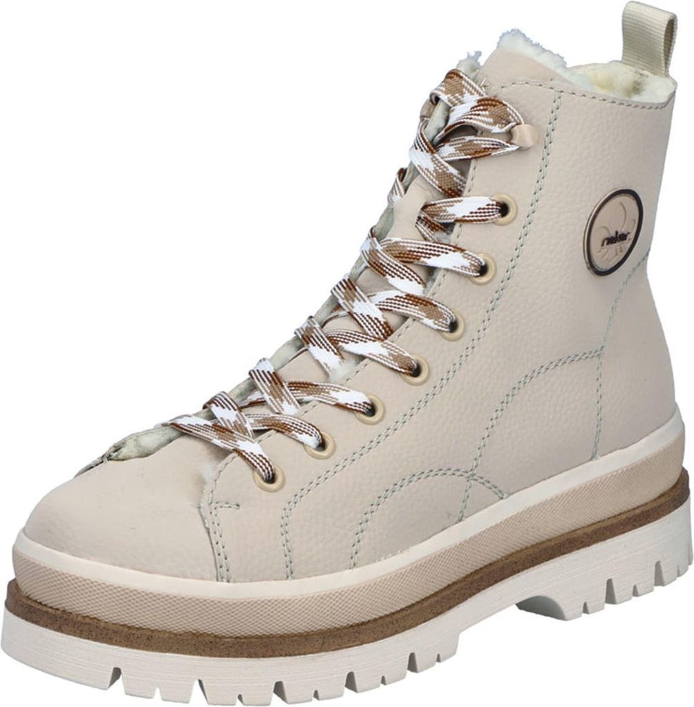 Rieker Damen Schnürstiefel 39102-36, 39102-37, 39102-38, 39102-39, 39102-40 RIE-Y6220 beige 38