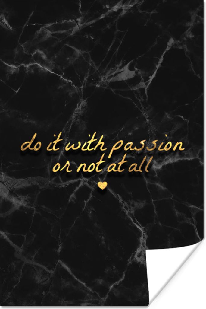 MuchoWow Poster Zitate - Sprichwörter - Gold - Marmor 60x90 cm - Wanddekoration