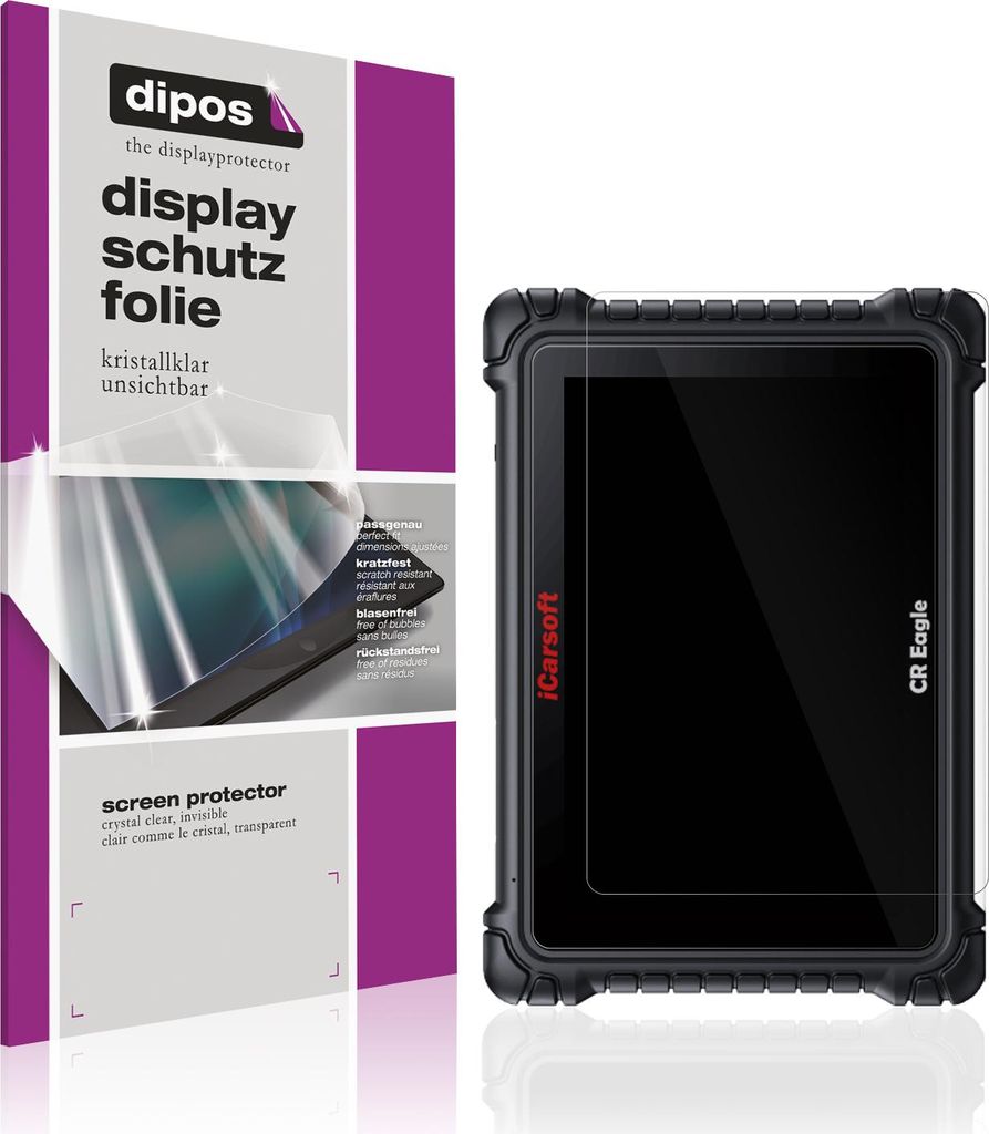 2x Schutzfolie für iCarsoft CR Eagle klar Displayschutzfolie Folie Display Schutz dipos