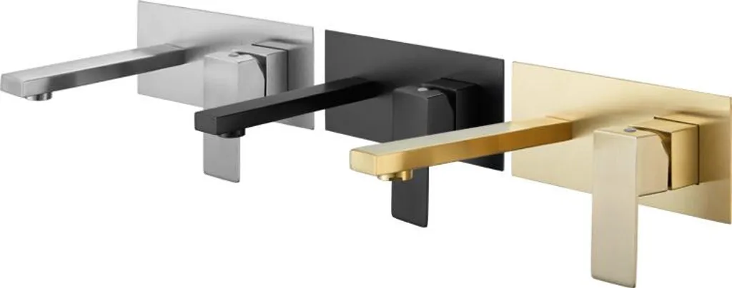 Robinet mural INF noir mat avec boîtier d'installation rapide sécurisé