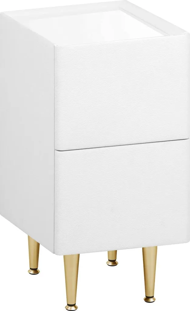 Table de Chevet 2 Tiroirs Bois Blanc Style Marocain Moderne 51 cm