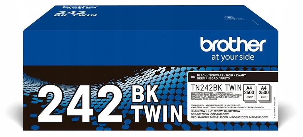 Brother TN-242BKTWIN, 2500 stron(y), Czarny, 2 szt. Zdjęcie produktu 